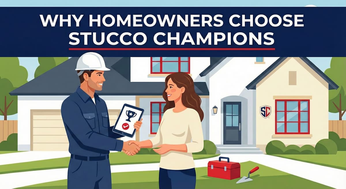 Stucco Champions contractor using a pressure washer and scraper to prepare a stucco wall in Orange County.