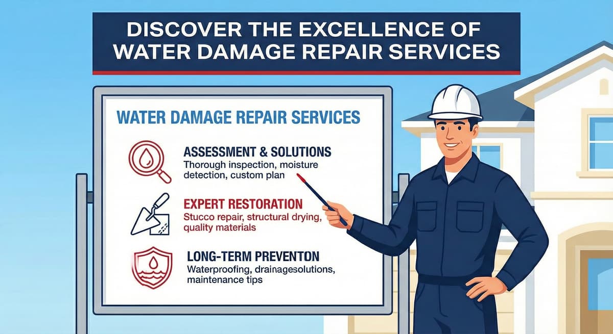 Stucco Champions infographic comparing warm earth-tone stucco versus cool modern white stucco to show the impact on curb appeal.