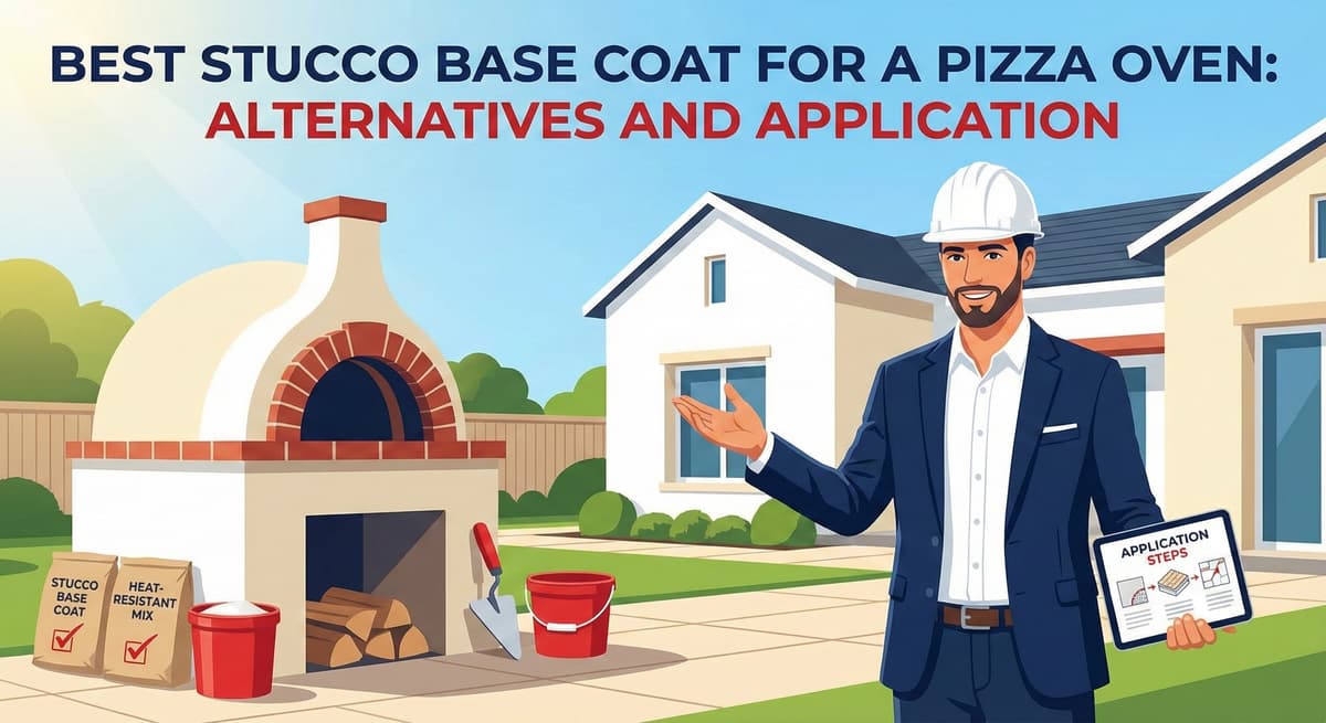 A female building inspector or contractor, wearing a hardhat, points with a tool to a vertical control joint line on a beige stucco wall while holding a tablet.